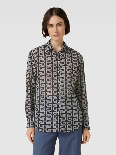 Gant Blouse met all-over motief Marineblauw - 4