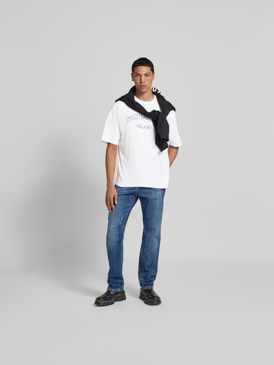 Dsquared2 Loose Fit T-Shirt mit Logo-Print Weiss 1
