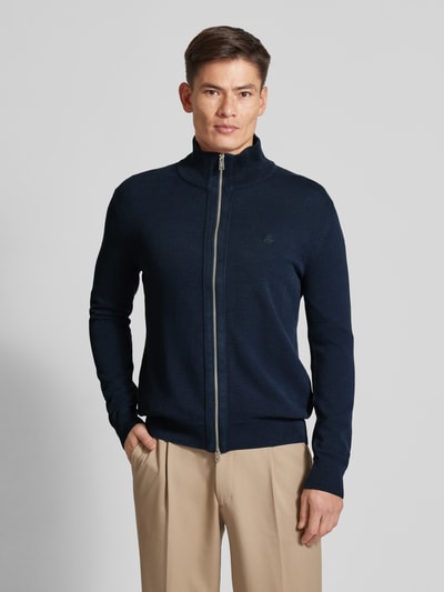 Marc O'Polo Regular Fit Strickjacke aus reiner Baumwolle mit Stehkragen Marine 4