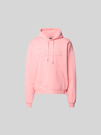 Produktfoto, Hoodie mit Statement-Stitching von Dsquared2 in Rosa, reine Baumwolle, Relaxed Fit, Kapuze, Känguru-Tasche, schlichte Optik
