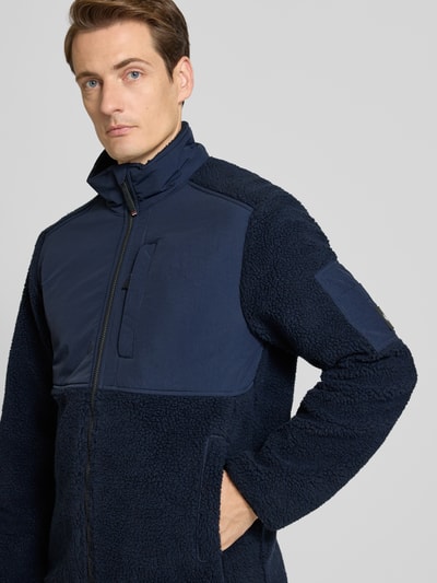 Tom Tailor Regular fit jack van imitatiebont met opstaande kraag  Donkerblauw - 3