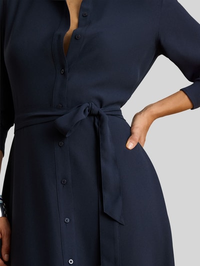 Lauren Ralph Lauren overhemdjurk met tailleriem Marineblauw - 3