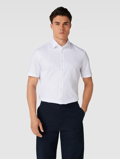 Jake*s Slim Fit Business-Hemd mit 1/2-Ärmeln Weiss 4