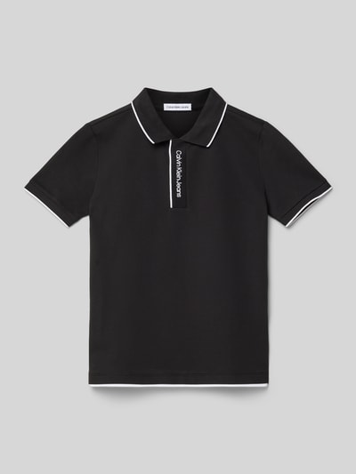 Calvin Klein Jeans Poloshirt mit Label-Stitching Modell 'INTARSIA' Black 1