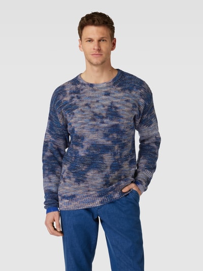 Scotch & Soda Sweter z dzianiny z efektem melanżu Ciemnoniebieski 4