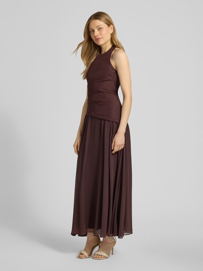 Forever New Maxikleid mit Rundhalsausschnitt Modell 'Elise' Dunkelbraun 1
