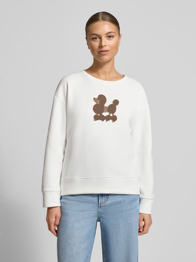 More & More Bluza z motywem i okrągłym dekoltem Złamany biały 4
