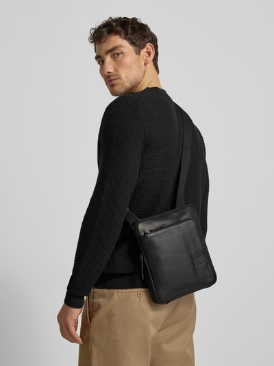 Strellson Schoudertas van echt leer, model 'BRIAN' Zwart - 1