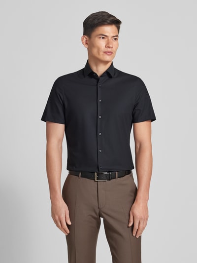 OLYMP Level Five Body fit zakelijk overhemd met 1/2-mouwen, model 'NEW YORK' Zwart - 4
