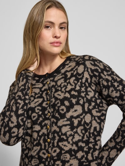 ICHI Kurtka z dzianiny o kroju regular fit z dodatkiem wełny z alpaki model ‘Kamara’ Czarny 3