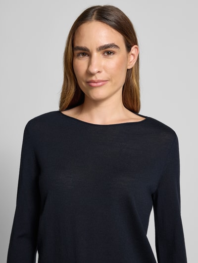 Marc O'Polo Regular fit gebreide pullover van merinowol Marineblauw - 3