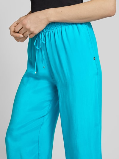 Pennyblack Wide leg stoffen broek met elastische band, model 'AURONZO' Turquoise - 3