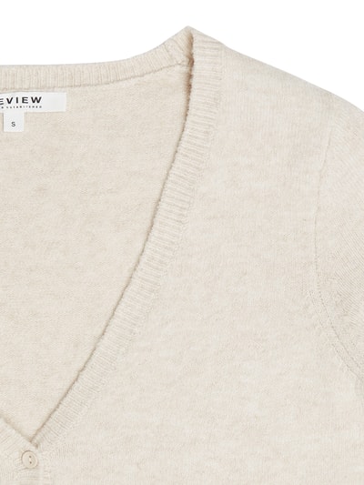 Review Korte cardigan met V-hals  Offwhite gemêleerd - 2