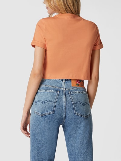 adidas Originals Cropped T-Shirt mit Logo-Stickerei Orange 5