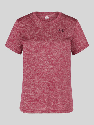 Produktfoto, różowo-czerwone Loose Fit Sport-T-Shirt mit Logo-Print von Under Armour, damski t-shirt sportowy, melanżowa faktura