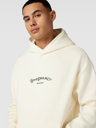 Multiply Apparel Oversized Hoodie mit Statement-Print Offwhite 3