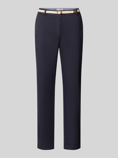 Christian Berg Woman Chino mit Gürtel und Gesäßtaschen Dunkelblau 1