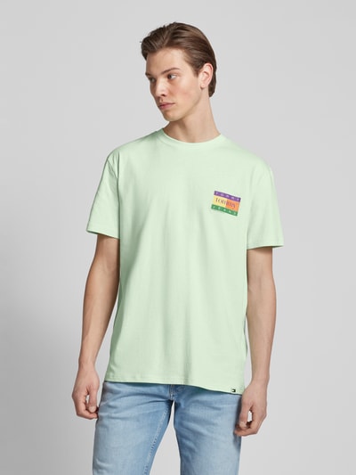 Tommy Jeans T-shirt met labelprint Mintgroen - 4