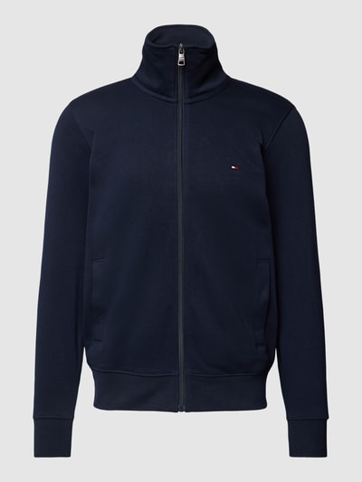 Tommy Hilfiger Sweatjack met opstaande kraag, model 'FLAG LOGO' Marineblauw - 2