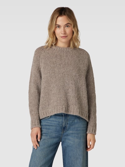 Smith and Soul Gebreide pullover met ronde hals en raglanmouwen Taupe - 4