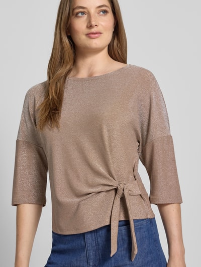 Oui T-shirt met 3/4-mouwen Camel - 3