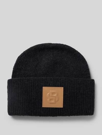 BOSS Beanie met labeldetail, model 'Laru' Zwart - 1