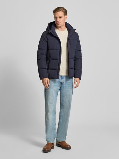 ECOALF Steppjacke mit Reißverschlusstaschen Modell 'BAZON' Marine 1