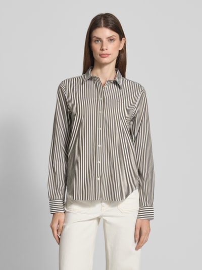 Gant Regular Fit Hemdbluse aus reiner Baumwolle mit Logo-Stitching Hellgruen 4