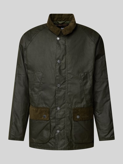 Barbour Jacke mit Label-Stitching Modell 'Cordale Wax' Oliv 2