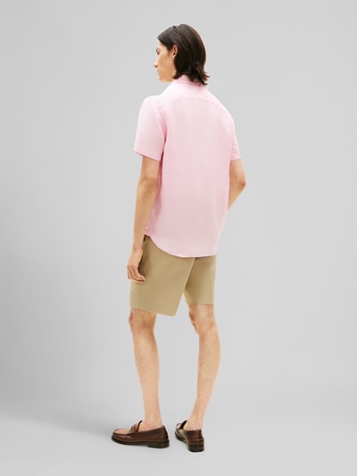 Tommy Hilfiger Regular Fit Kurzarmhemd aus reinem Leinen Rosa 5