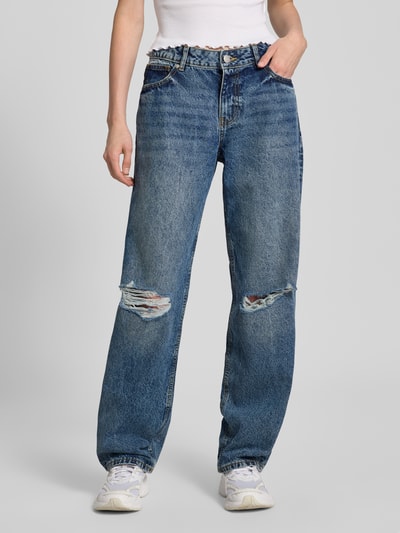 Review Straight Leg Jeans im Destroyed-Look Blau 4