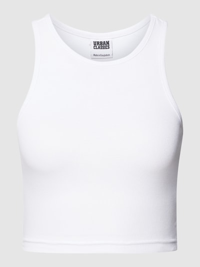 URBAN CLASSICS Crop Top in Ripp-Optik Weiss 2