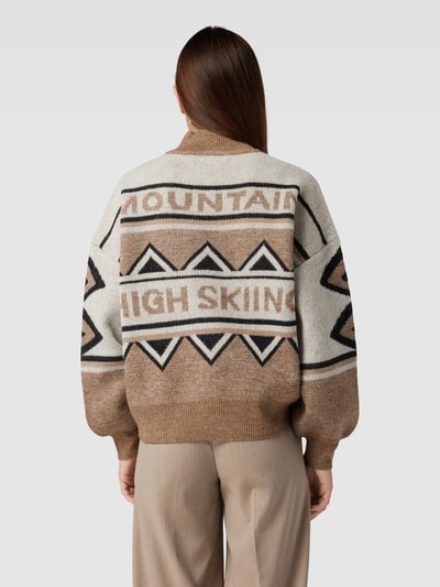 Vero Moda Sweter z dzianiny ze wzorem na całej powierzchni model ‘GLAZE Średniobrązowy 5