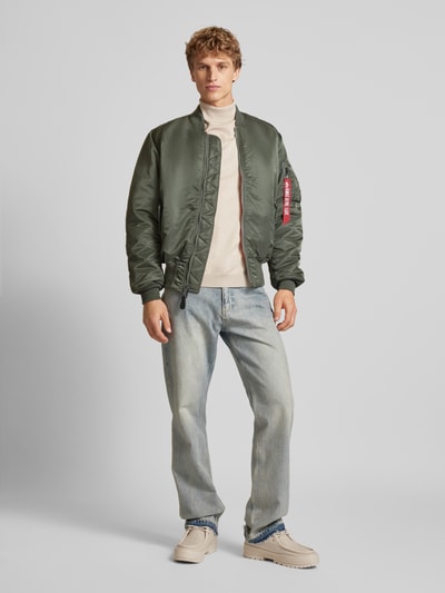 Alpha Industries Bomberjack met opstaande kraag Olijfgroen - 1