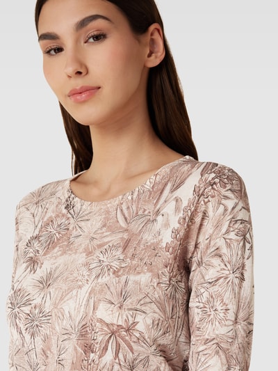 Max Mara Studio Gebreid shirt met all-over motief, model 'MINOSSE' Terracotta - 3