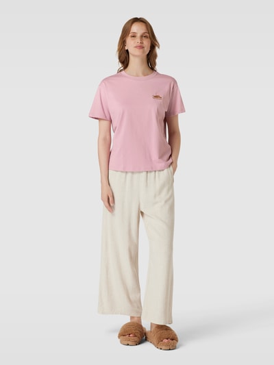 Jake*s Casual T-Shirt aus Baumwolle mit Statement-Print Rosa 1