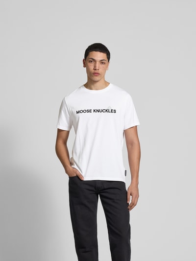 Moose Knuckles Regular fit T-shirt van katoen Wit - 4
