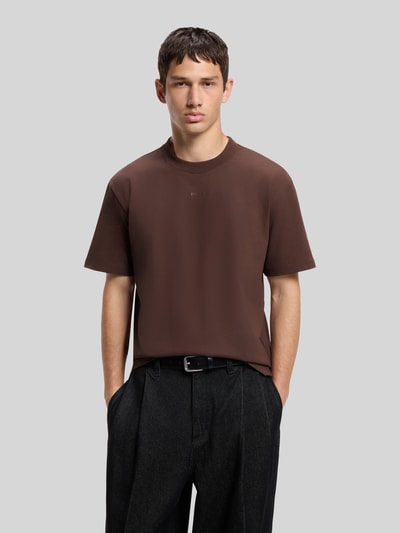 HUGO Regular Fit T-Shirt aus reiner Baumwolle Modell 'Dapolino' Schoko 4