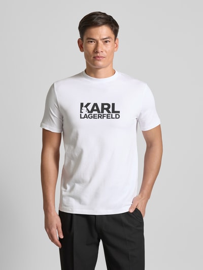 Karl Lagerfeld T-Shirt mit Label-Print Weiss 4