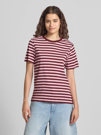 PIECES Regular Fit T-Shirt aus reiner Baumwolle Modell 'RIA'                                                                                                                                                                                                                                                                            ' Bordeaux 4