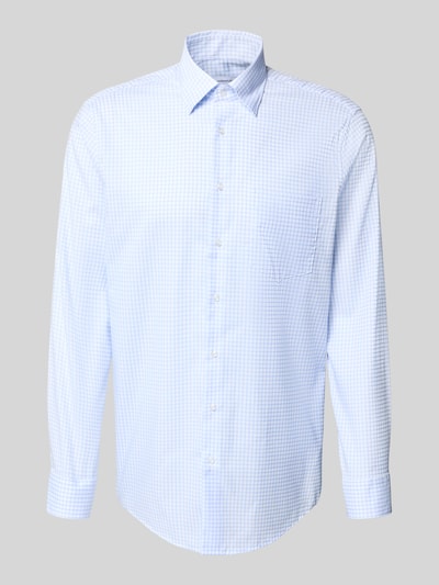 SEIDENSTICKER REGULAR FIT Koszula biznesowa o kroju regular fit z kołnierzykiem typu kent i kieszenią na piersi Błękitny 2