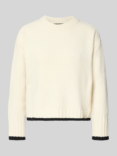VERO MODA Regular fit gebreide pullover met contrastzoom, model 'SHADOW' Zand gemêleerd - 2