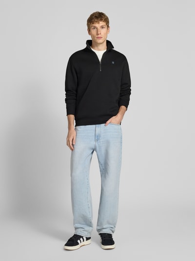 G-Star Raw Sweatshirt mit Troyer-Kragen und Logo-Stitching Black 1