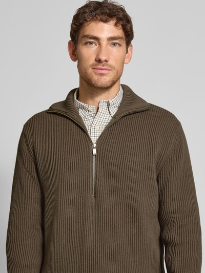 Drykorn Gebreide pullover met schipperskraag, model 'MANUELO' Kaki - 3