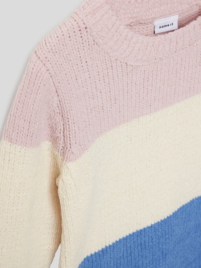 Name It Gebreide pullover in colour-blocking-design, model 'OPIL' Lichtblauw - 2