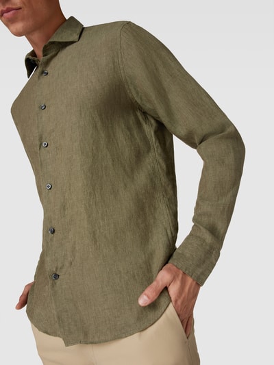 Matinique Koszula casualowa o kroju regular fit z czystego lnu model ‘marc’ Khaki 3