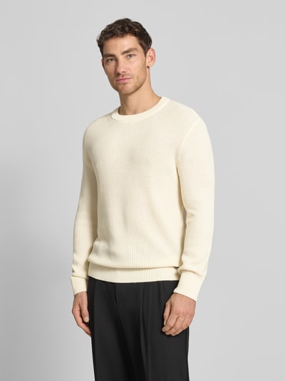 Tom Tailor Denim Relaxed Fit Strickpullover aus Baumwoll-Mix Offwhite 4