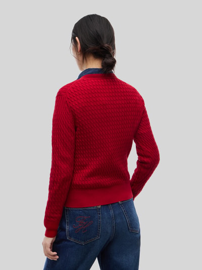 Tommy Hilfiger Regular Fit Pullover aus reiner Baumwolle Bordeaux 5