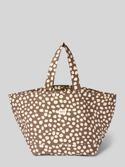 Productfoto, Shopper in allover-look model 'JUNO' van Barts, katoen, hengsels, bruin met beige vlekken, 35x37x35 cm, schouderriem 57 cm