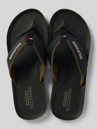 Tommy Hilfiger Teenslippers met gewatteerde wreefriempjes  - 3